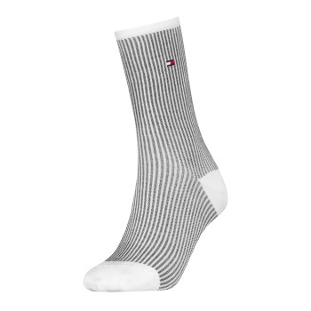 Tommy Hilfiger Legwear Tommy Hlfiger Women Premium Stripe Socks Strømper Hvid/Marine Str 35/38 Dame