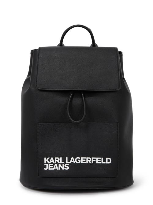 KARL LAGERFELD JEANS Rygsæk ' BACKPACK MIT UMSCHLAGKLAPPE '  sort