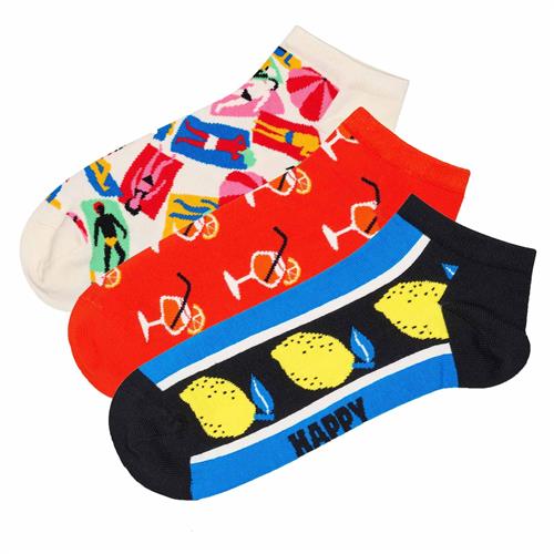 Se Happy Socks Sokker 'Lazy Day'  blå / gul / knaldrød / hvid ved About You