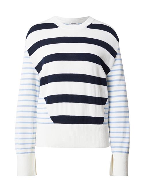 Se s.Oliver Pullover  navy / lyseblå / hvid ved About You