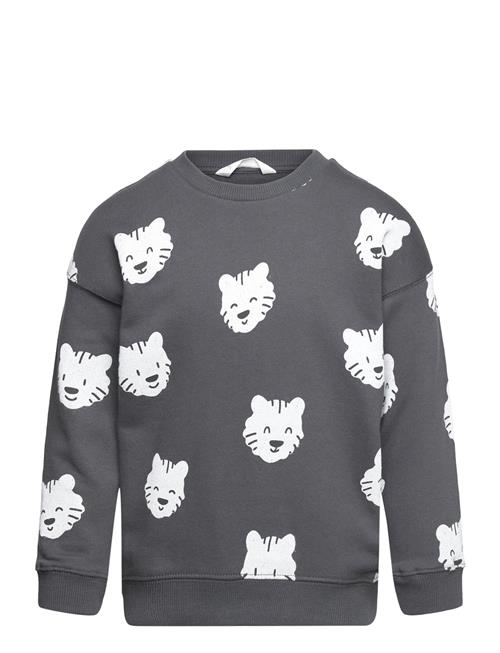 Tiger-Print Sweatshirt Mango Grey