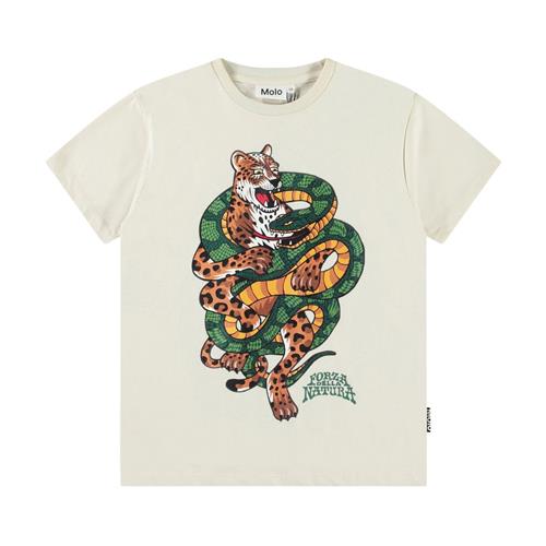 Molo Riley Short Sleeve T-Shirt Jaguar And Snake 164 cm  Beige  164 cm  mand