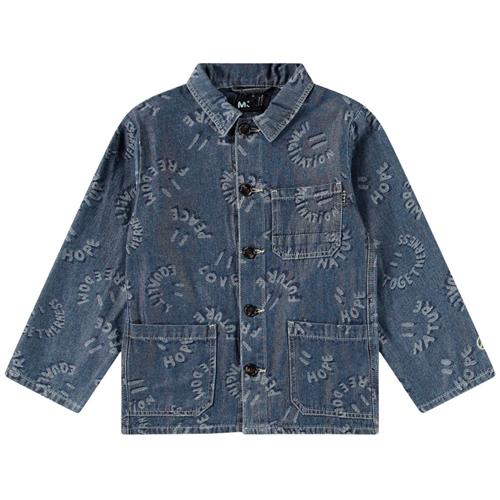Molo Halley Denim Jacket Word Smiles 92 cm  Blå  92 cm  Unisex