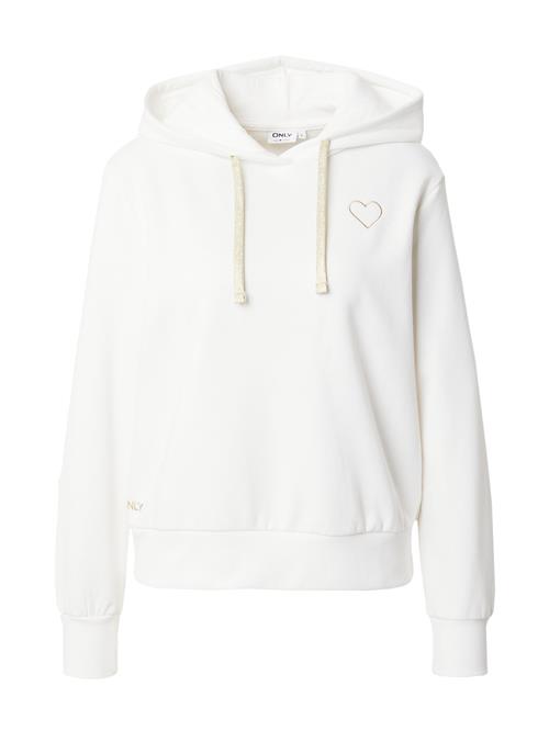 Se ONLY Sweatshirt 'ONLNola'  guld / hvid ved About You