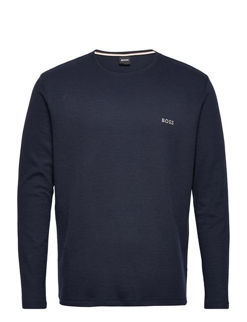 Waffle Ls-Shirt BOSS Navy