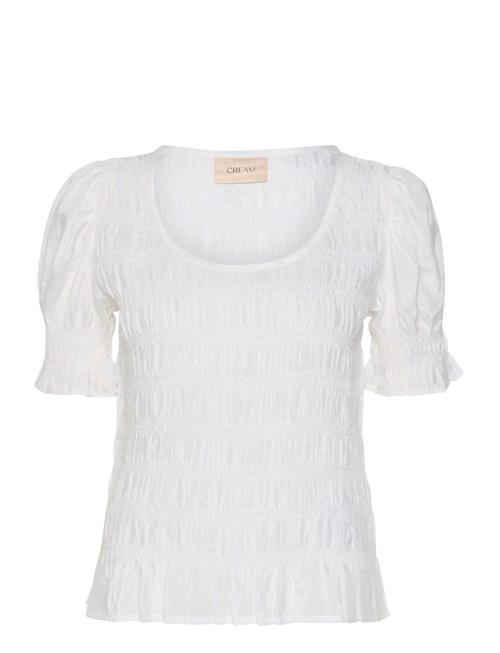 Crhenva O-Neck Blouse Cream White