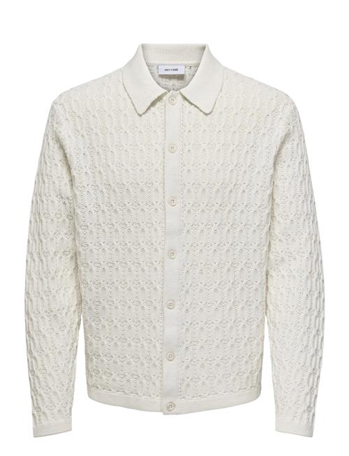 Onsleonard Life Reg 7 Cable Shirt Knit ONLY & SONS White