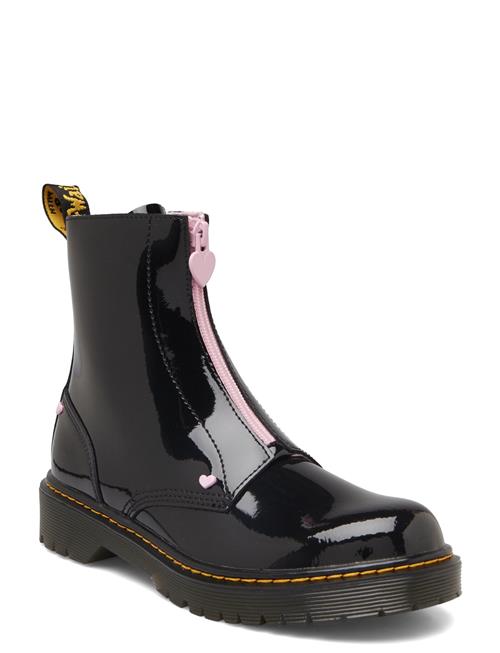 Bex Heart Zip Boot Y Black+Pale Pink Patent Lamper Dr. Martens Black