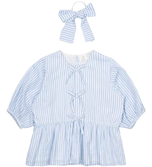 The New Bluse og Hårelastik - TnNalani - White Swan Striped