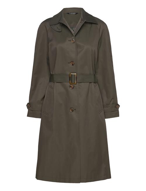 Belted Cotton-Blend Trench Coat Lauren Ralph Lauren Green