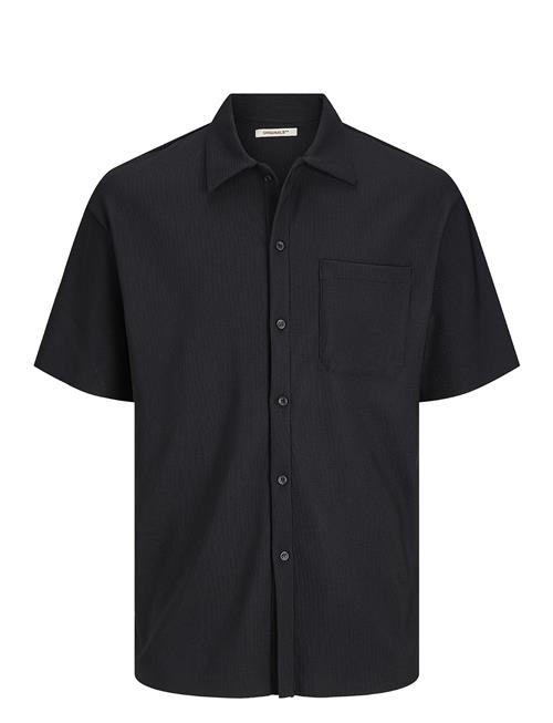 Jack & Jones Jormykonos Plisse Resort Ss Shirt Jack & J S Black