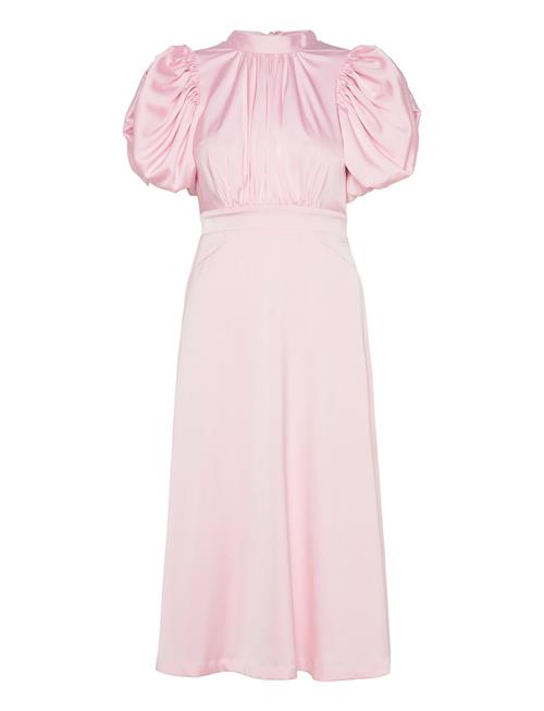 Satin Puff Midi Dress ROTATE Birger Christensen Pink