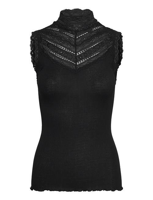 Rmwbea Sl Turtleneck Lace Top RM By Rosemunde Black