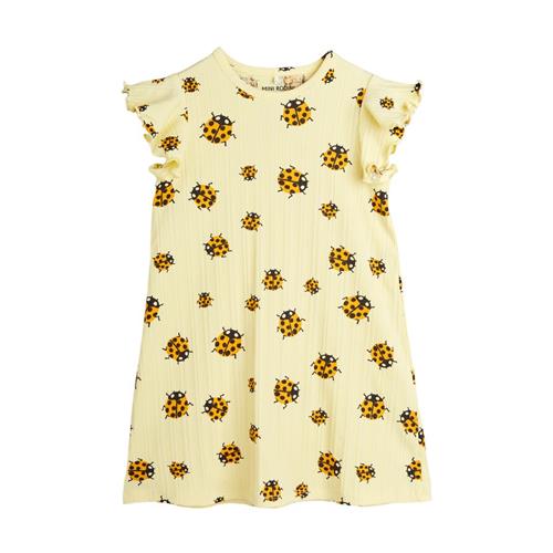 Se Mini Rodini Ladybugs Aop Wing Kjole Yellow 116/122 cm  Gul  116/122 cm  kvinde ved Babyshop