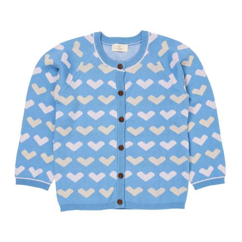 Copenhagen Colors Heart Strikket Cardigan Sky Blue | Blå | 116 cm