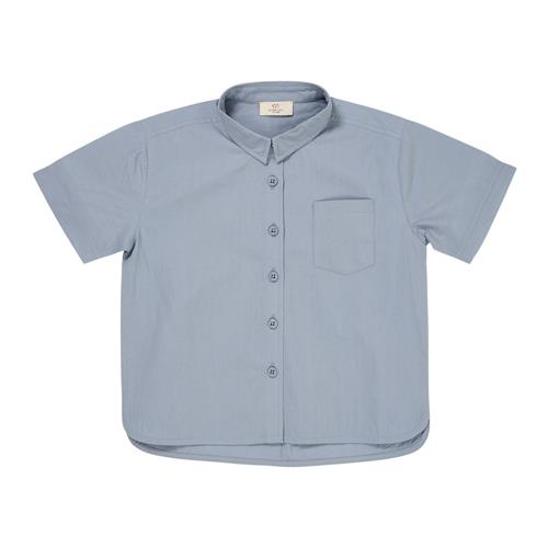 Copenhagen Colors Kortærmet Poplin-skjorte Dusty Blue 86 cm  Blå  86 cm  mand