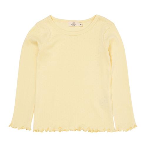 Copenhagen Colors Summer Langærmet Pointelle Tee Light Yellow 98 cm  Gul  98 cm  kvinde