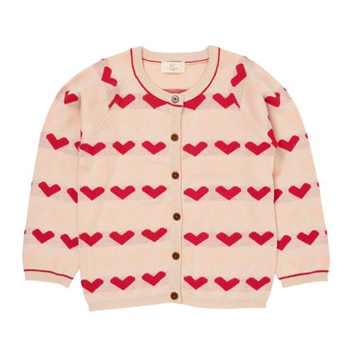 Copenhagen Colors Heart Strikket Cardigan Berry | Lyserød | 98 cm