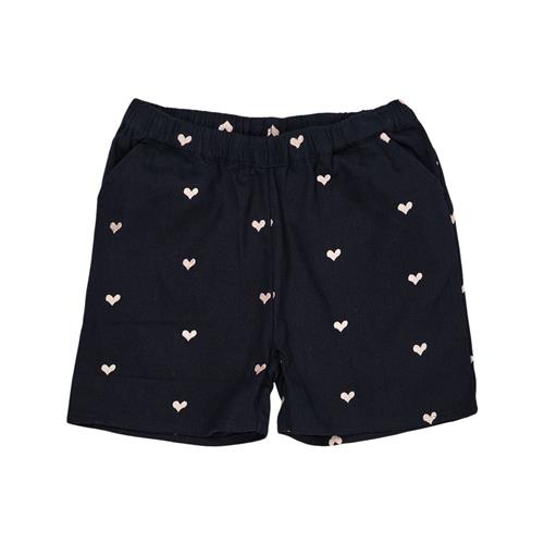 Copenhagen Colors Heart Shorts I Twill Navy Soft Pink Hearts 110 cm  Blå  110 cm  kvinde