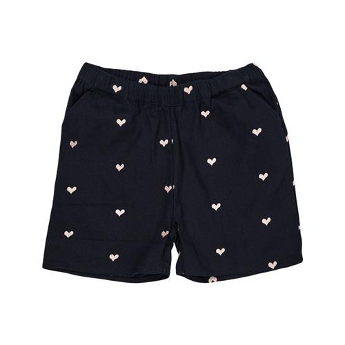 Copenhagen Colors Heart Shorts I Twill Navy Soft Pink Hearts | Blå | 110 cm