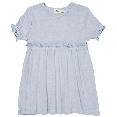Copenhagen Colors Summer Pointelle-kjole Dusty Blue 104cm  Blå  104 cm  kvinde