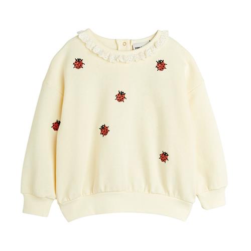 Se Mini Rodini Ladybugs Emb Lace Sweatshirt Offwhite 80/86 cm  Creme  80/86 cm  Unisex ved Babyshop