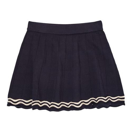 Copenhagen Colors GOTS Strikket Tennisnederdel Navy Cream 104cm  Blå  104 cm  kvinde