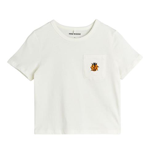 Se Mini Rodini Ladybugs T-shirt Offwhite 92/98 cm  Creme  92/98 cm  Unisex ved Babyshop