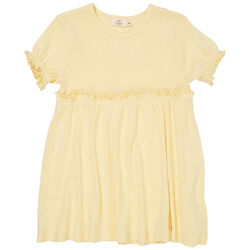 Copenhagen Colors Summer Pointelle-kjole Light Yellow 128 cm  Gul  128 cm  kvinde