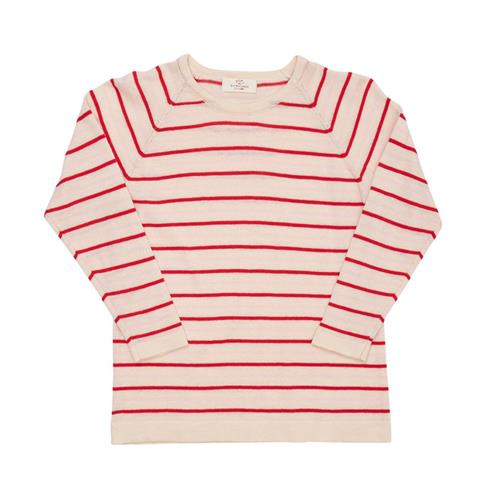 Copenhagen Colors GOTS Tynd Strikket Sweater Cream Dusty Rose Berry 116 cm  Beige  116 cm  Unisex