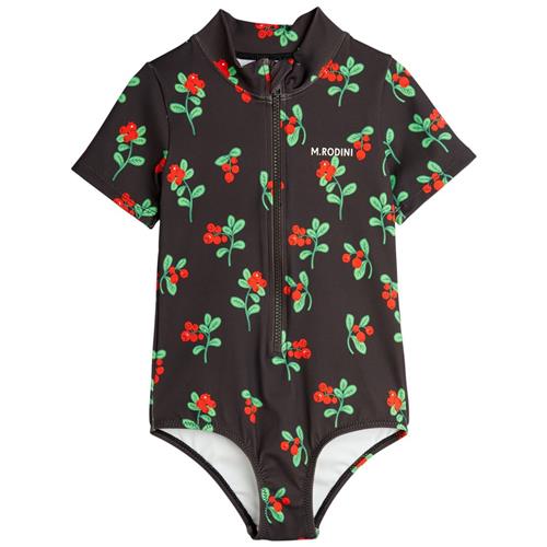 Mini Rodini Lingonberries Aop Badedragt Black 92/98 cm  Brun  92/98 cm  Unisex