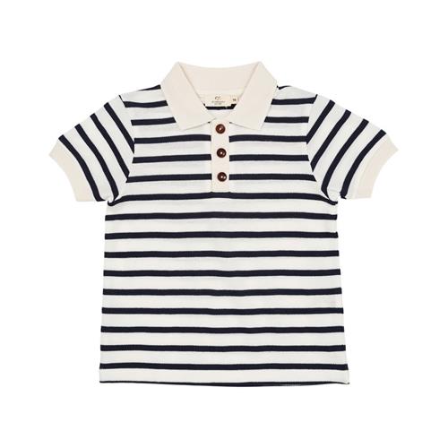 Copenhagen Colors Stribet Poloshirt Navy Stripe | Blå | 98 cm