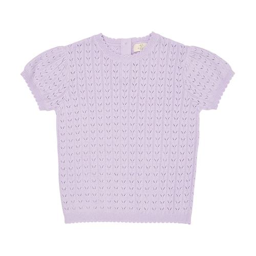 Copenhagen Colors Strikket Pointelle-bluse Lavender 92 cm  Lilla  92 cm  kvinde