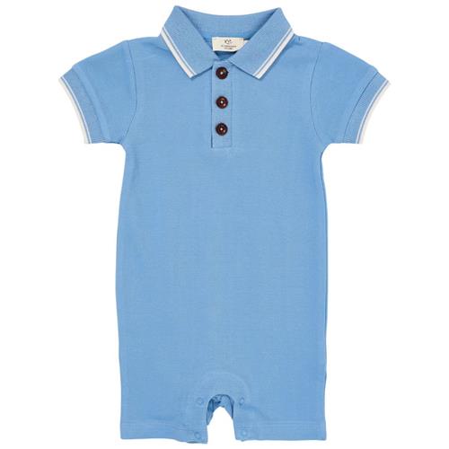 Copenhagen Colors Pique Polo Romper Sky Blue 80 cm  Blå  80 cm  mand