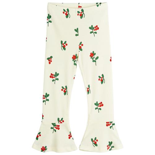 Mini Rodini Lingonberries Aop Flared Leggings Offwhite 140/146 cm  Creme  140/146 cm  kvinde
