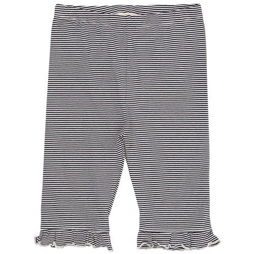 Copenhagen Colors Stribede Capri-leggings Navy Cream Stripe 122 cm  Blå  122 cm  kvinde