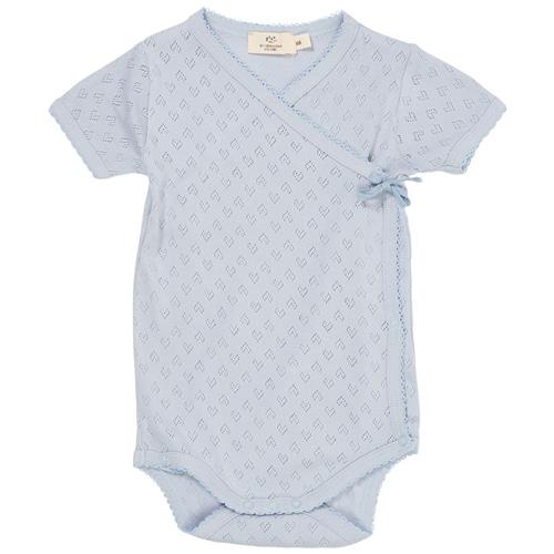 Copenhagen Colors GOTS Heart Pointelle Kortærmet Baby Body Dusty Blue | Blå | 62 cm