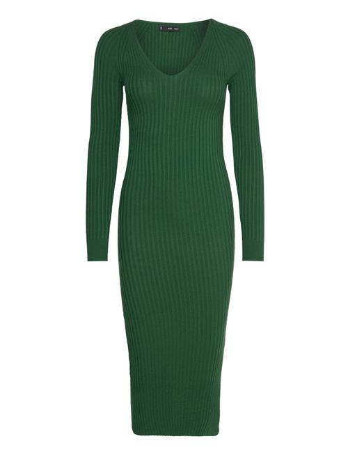 Ribbed V-Neck Dress Mango Green