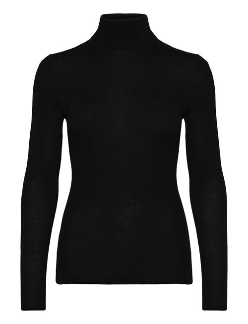 Quinn Thin Turtleneck Wool Top Malina Black