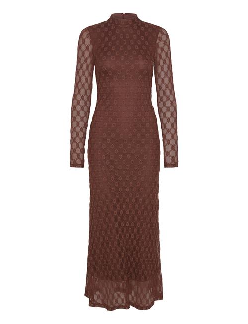 Ola Long Sleeve Midi Dress Bardot Brown