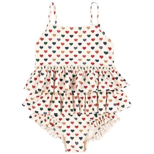 Konges Sløjd GOTS Manuca Frill Badedragt Coeur Coloré 18 months  Creme  18 måneder  kvinde