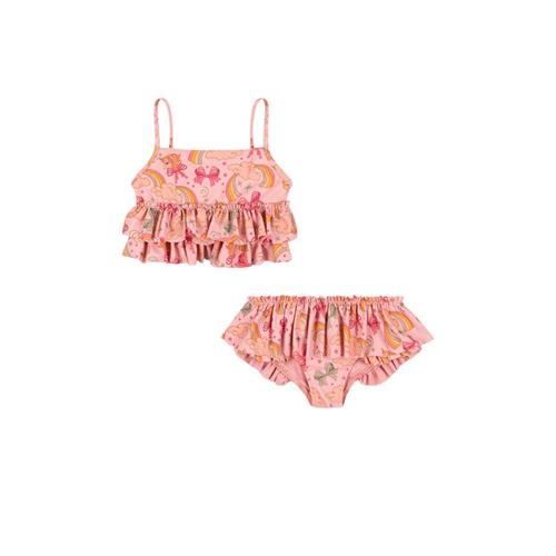 Konges Sløjd GOTS Manuca Frill Bikini Rainbow Bow | Lyserød | 7-8 years