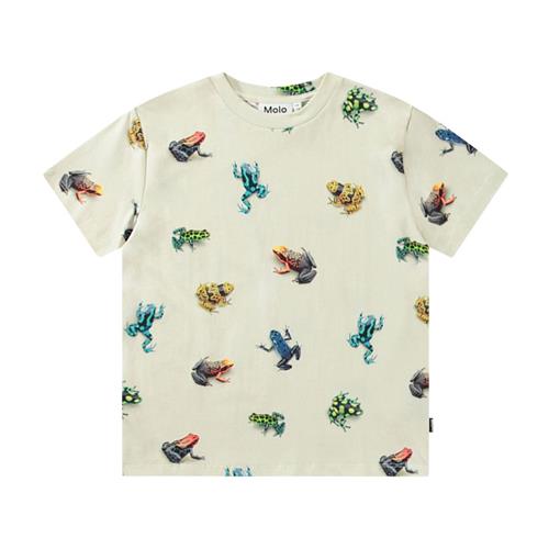 Molo Roxo Short Sleeve T-Shirt Vibrant Frogs | Beige | 116 cm