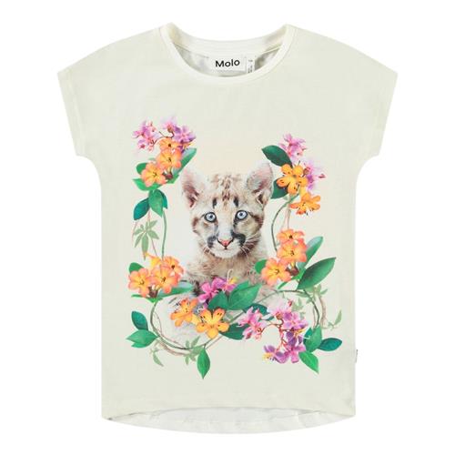 Molo Ragnhilde Short Sleeve T-Shirt Floral Puma 140 cm  Beige  140 cm  kvinde