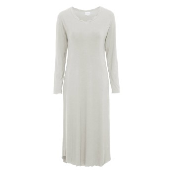 Damella Bamboo Plain Long Sleeve Nightdress Grå Bambus Small Dame