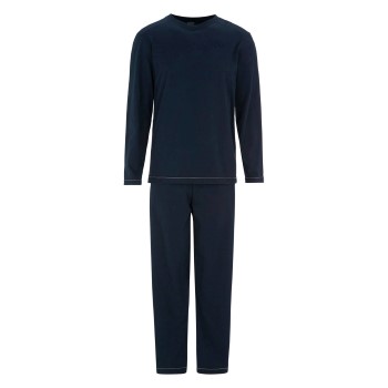 Damella Kurt Long Sleeve Pyjamas Marineblå bomuld Medium Dame