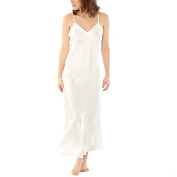 Damella Long Silk Nightdress Elfenben silke Small Dame