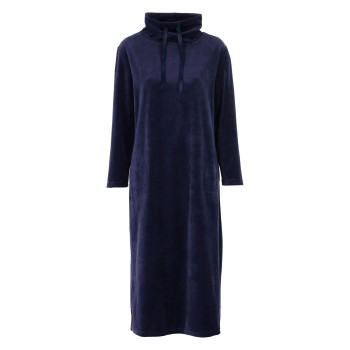 Damella Velour Cosy Dress Marineblå Medium Dame