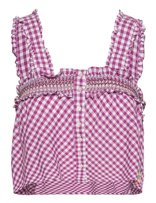 Adalhia Gingham Smock Top French Connection Purple