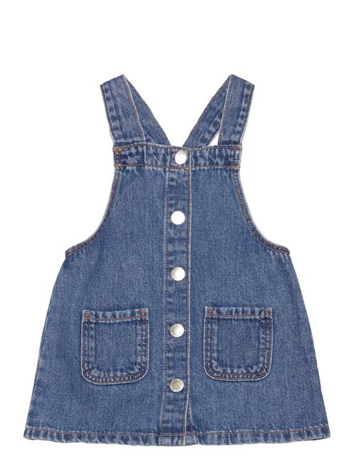 Short Denim Pinafore Mango Blue